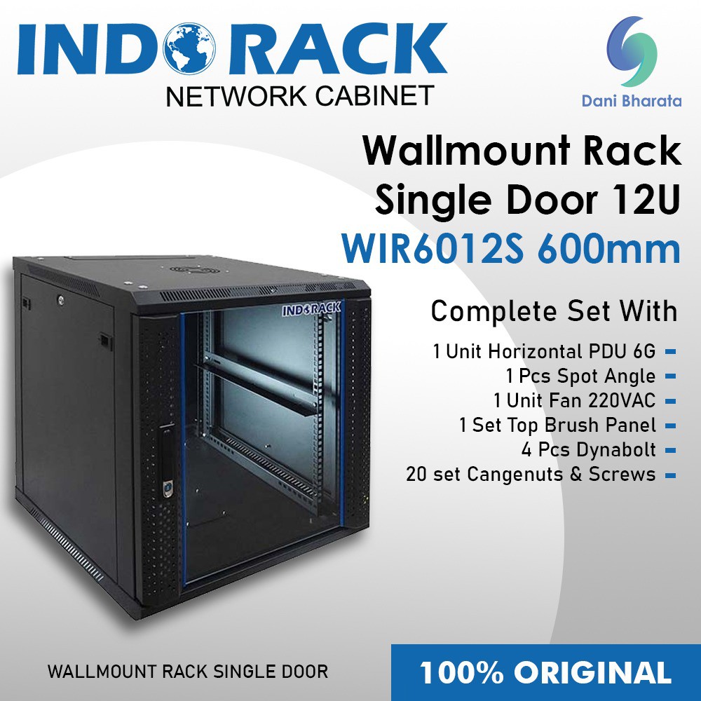 Wallmount Rack Single Door 12U WIR6012S 600mm