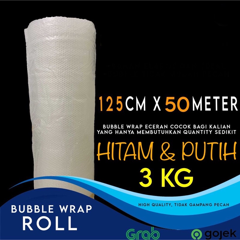 

Bubble Wrap 1 Rol 1.25m x 50m [Berat dihitung 3kg saja] Bubble Tambahan Packing