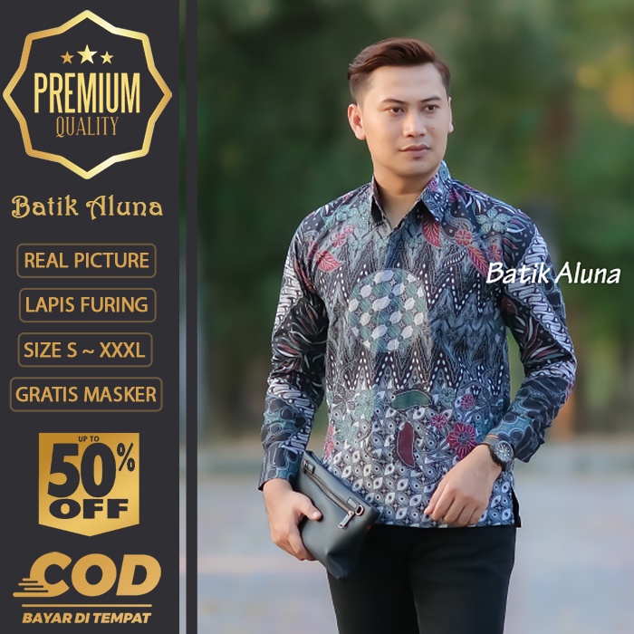 BATIK PRIA LENGAN PANJANG MEWAH PREMIUM ALUNA PRABUSENO SHANGHAI KERIS KEMEJA BATIK ACARA NIKAHAN KE