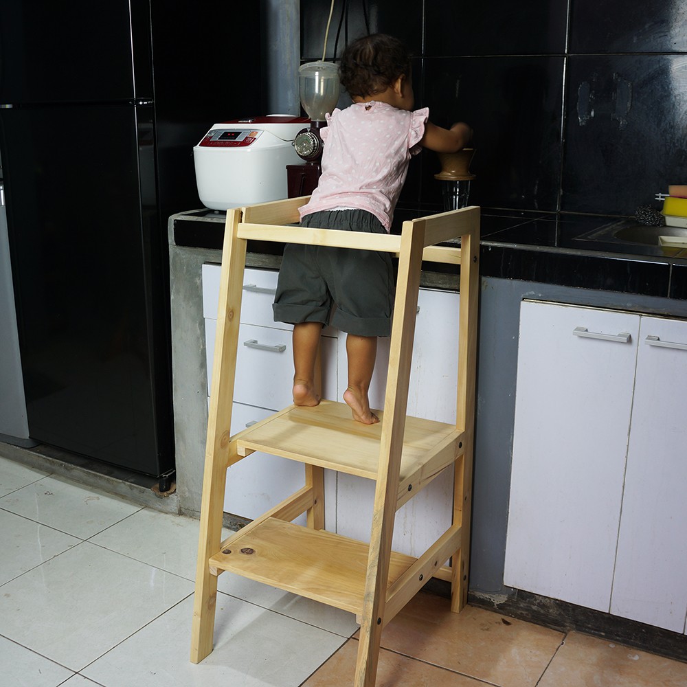 Helper Tower Kitchen Step Stool Learning Stool Toddler Safety Stool Montessori Shopee Indonesia
