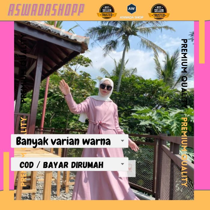 Baju Gamis Syari Wanita Terbaru Gifani Dress Jumbo Murah//Dress Up Kasual Lilac Lilak Pesta Elegan