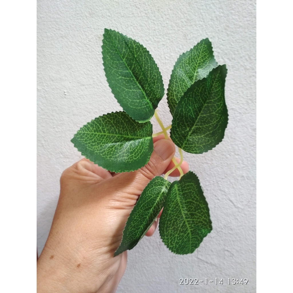 Daun plastik Artificial Rose Leaf Mini Silk Cloth