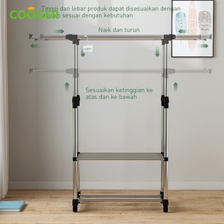 COOGER Stand Hanger Double Rak  Gantung  Baju  dan Rak  sepatu 