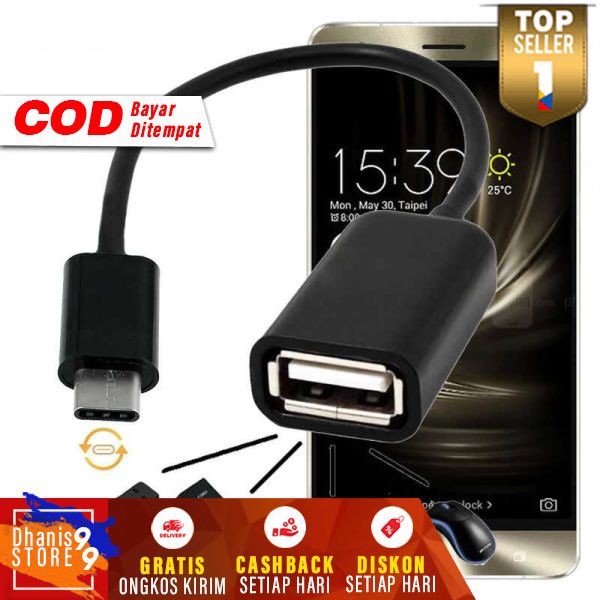 USB Type C OTG Adapter for Android HP Kbel OTG Adaptor Converter Murah