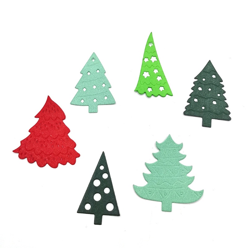 Cetakan Stensil Cutting Dies Motif Pohon Natal Bahan Metal Untuk Scrapbook / Craft DIY