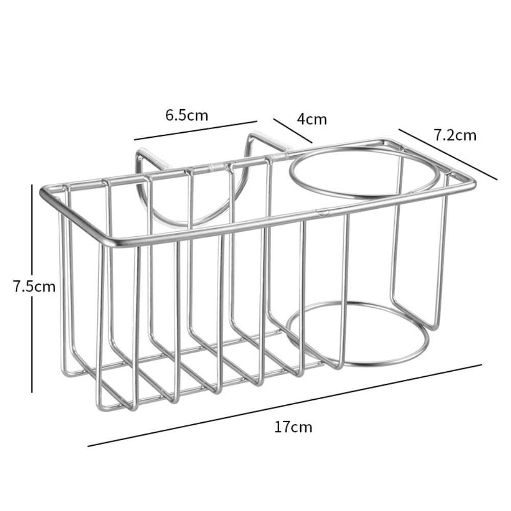 Rak Keranjang Penyimpanan Spons Bahan Stainless Steel Model Gantung Untuk Wastafel Dapur