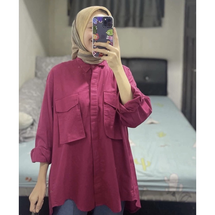 IL - PITA TOP / KEMEJA ATASAN PUTRI BLOUSE / BAJU WANITA KANCING KERAH BUSUI FRIENDLY