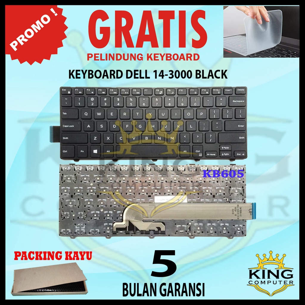 Keyboard Laptop Dell Inspiron 14-3000 14-3441 SERIES FREE KEYBOARD PROTECTOR