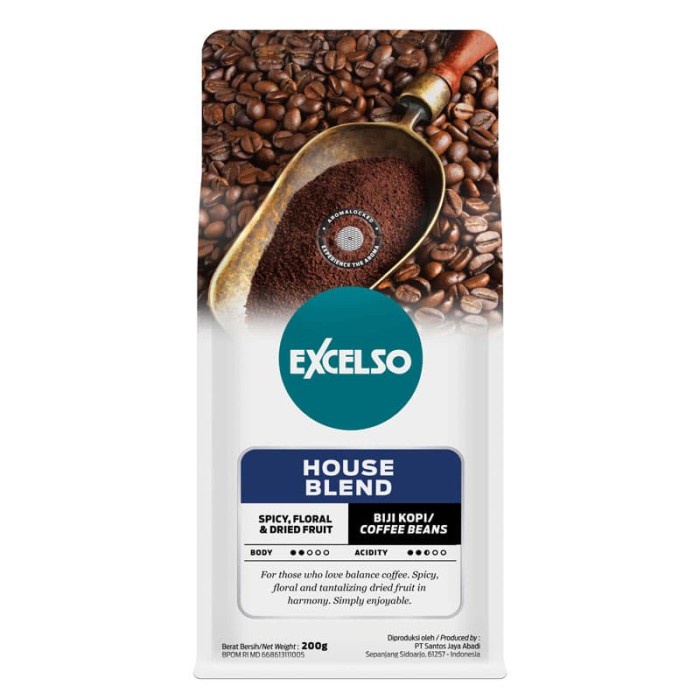 

201ggffg Excelso House Blend Coffee 200 Gram - Biji Ds20X11