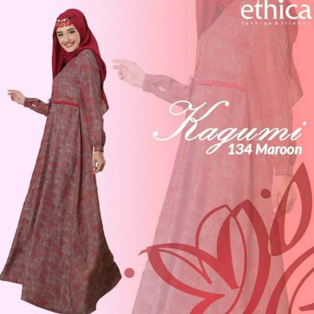 Gamis ETHICA KAGUMI 134 II MARUN - Original /COD/BEKASI
