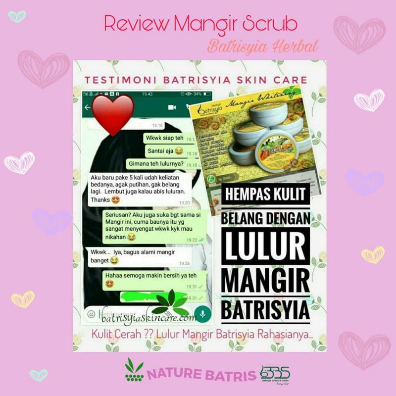 LULUR MANGIR BATRISYIA/PEMUTIH BADAN/LULUR WHITENING/LULUR PEMUTIH KULIT BADAN BPOM AMPUH /LULUR MENCERAHKAN KULIT