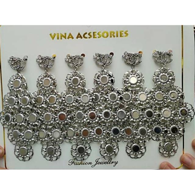 ISI 6PCS BROS DAGU CHANEL CRISTAL MUTIARA SERI 6 WARNA