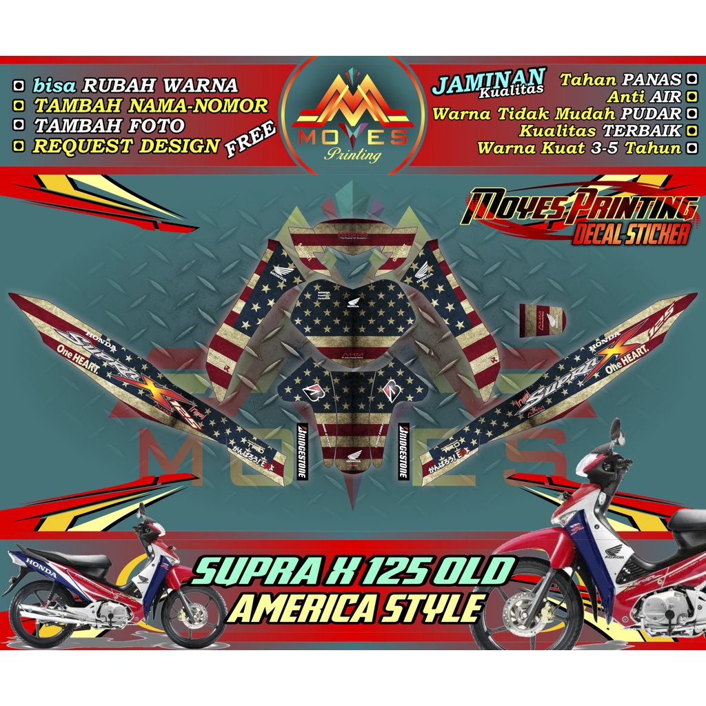 Stiker Decal Supra X 125 Old Full Body - Decal Hodna Supra x 125 Old Full Body