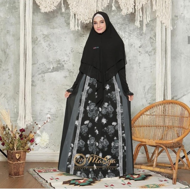 Gamis Set Syari Marsya Hitam