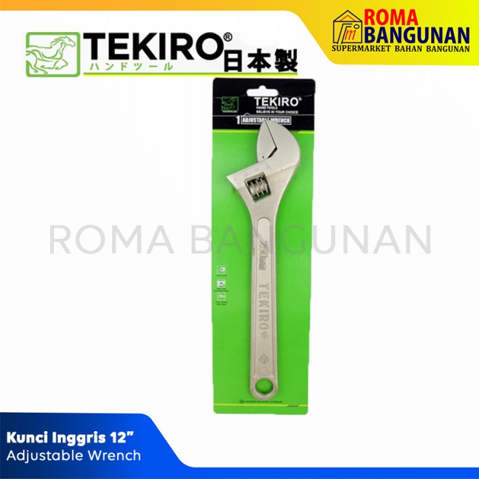 Tekiro Kunci Inggris  12&quot; 12 inch Adjustable Wrench WR-AD1962 WR AD1962