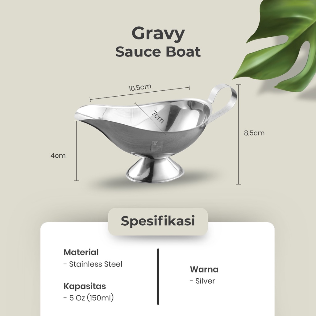 GRAVY SAUCE BOAT 5 OZ | TEMPAT SAUS STEAK STAINLESS STEEL