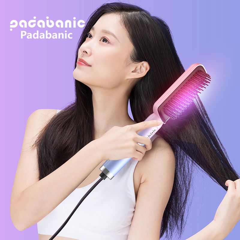 Catokan Sisir Suhu LED Catokan Penyisir Ganggang Anti Panas Catokan Rambut Model Sisir