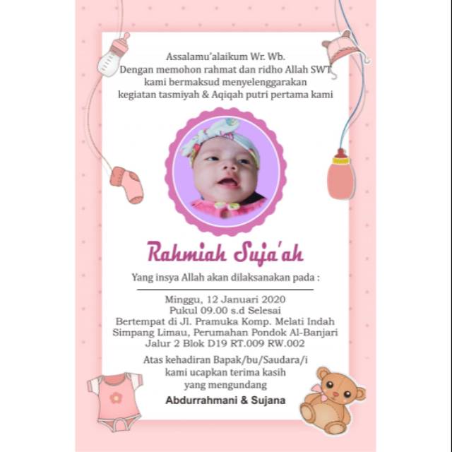 Undangan digital untuk tasmiyah & aqiqah cumq file