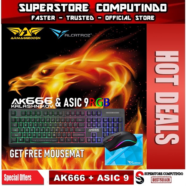 Armaggeddon AK666-AK666X Membran Gaming Keyboard Combo Alcatroz Asic 9