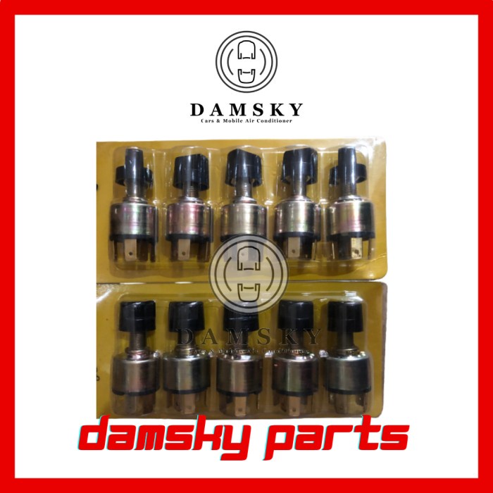 Saklar Putar Switch AC Mobil Universal Pasangan 5 Kaki 3 Speed Bulat