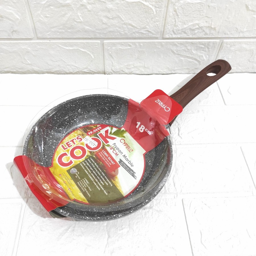 Cypruz Fry Pan Marble Panci Wajan Penggorengan Induksi Anti Lengket 18 cm FP-0629