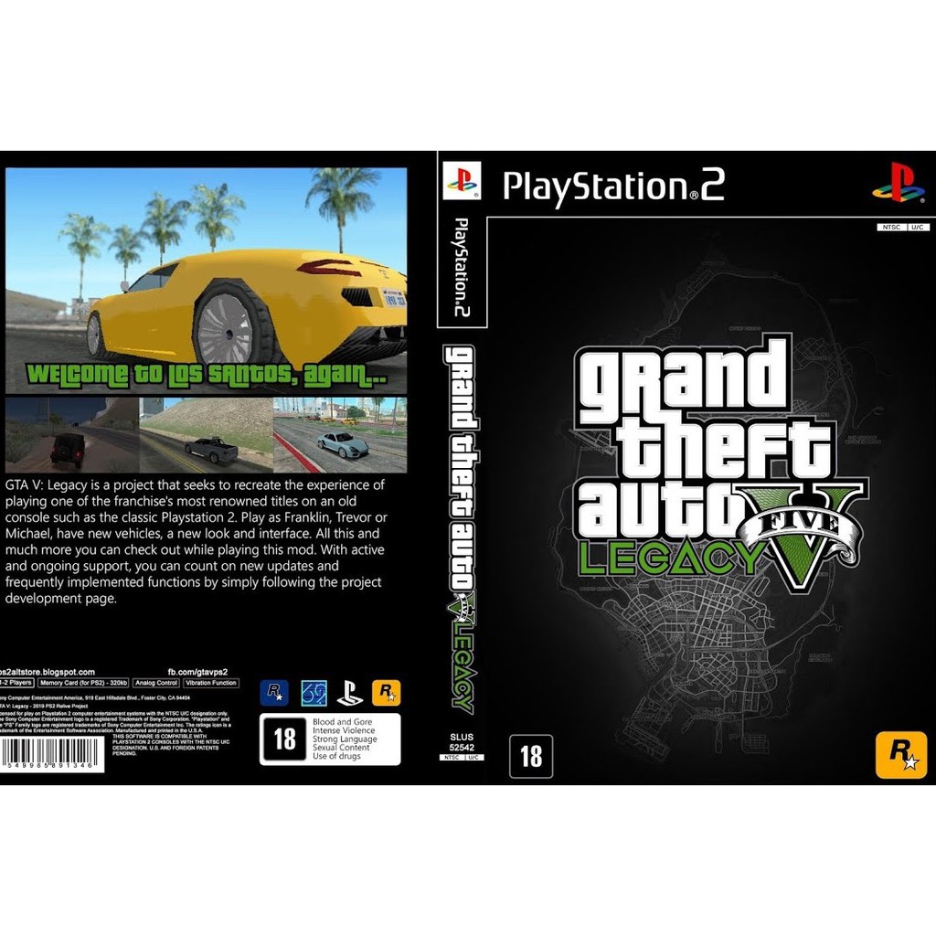 Kaset PS2 Game GTA V Legacy PS2