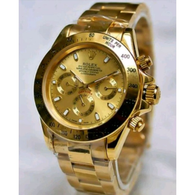 Jam Tangan Pria Rolex Daytona Autometic Super Mewah - Jam Tangan Rolex Daytona Otomatis Warna Gold