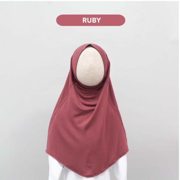 Mooi Hijab Instant Anak Jilbab Anak Perempuan-RED BERRY