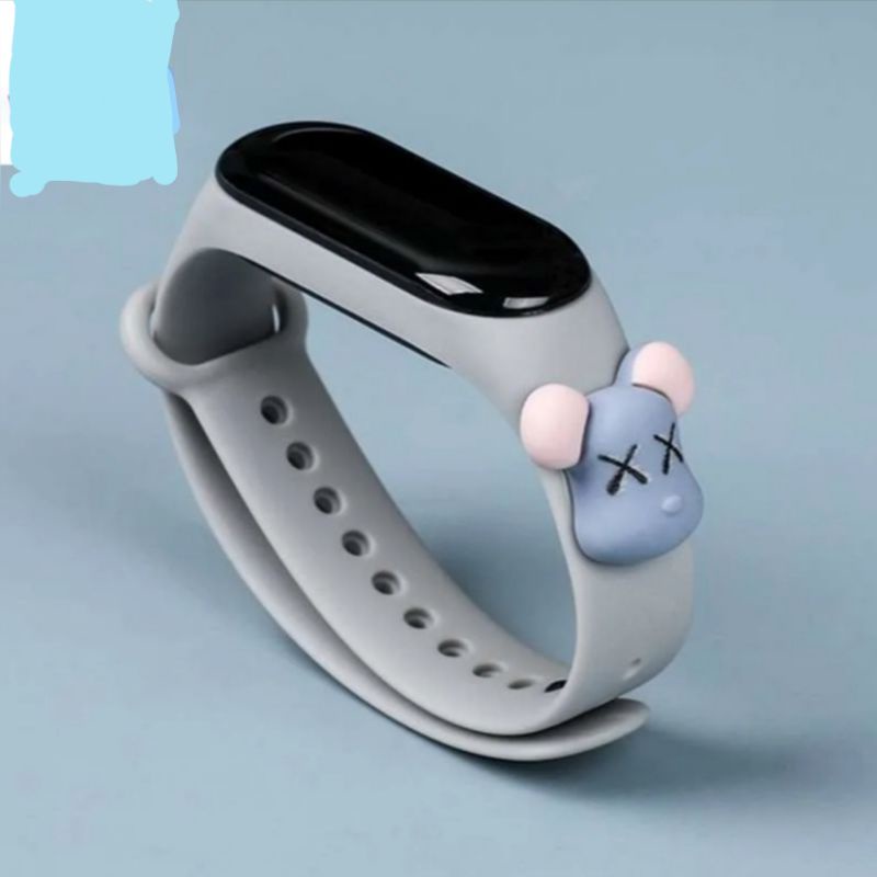 Jam tangan anak LED Display TAHAN AIR  elektronik arloji motif karakter kartun bahan rubber silikon-Grey bear