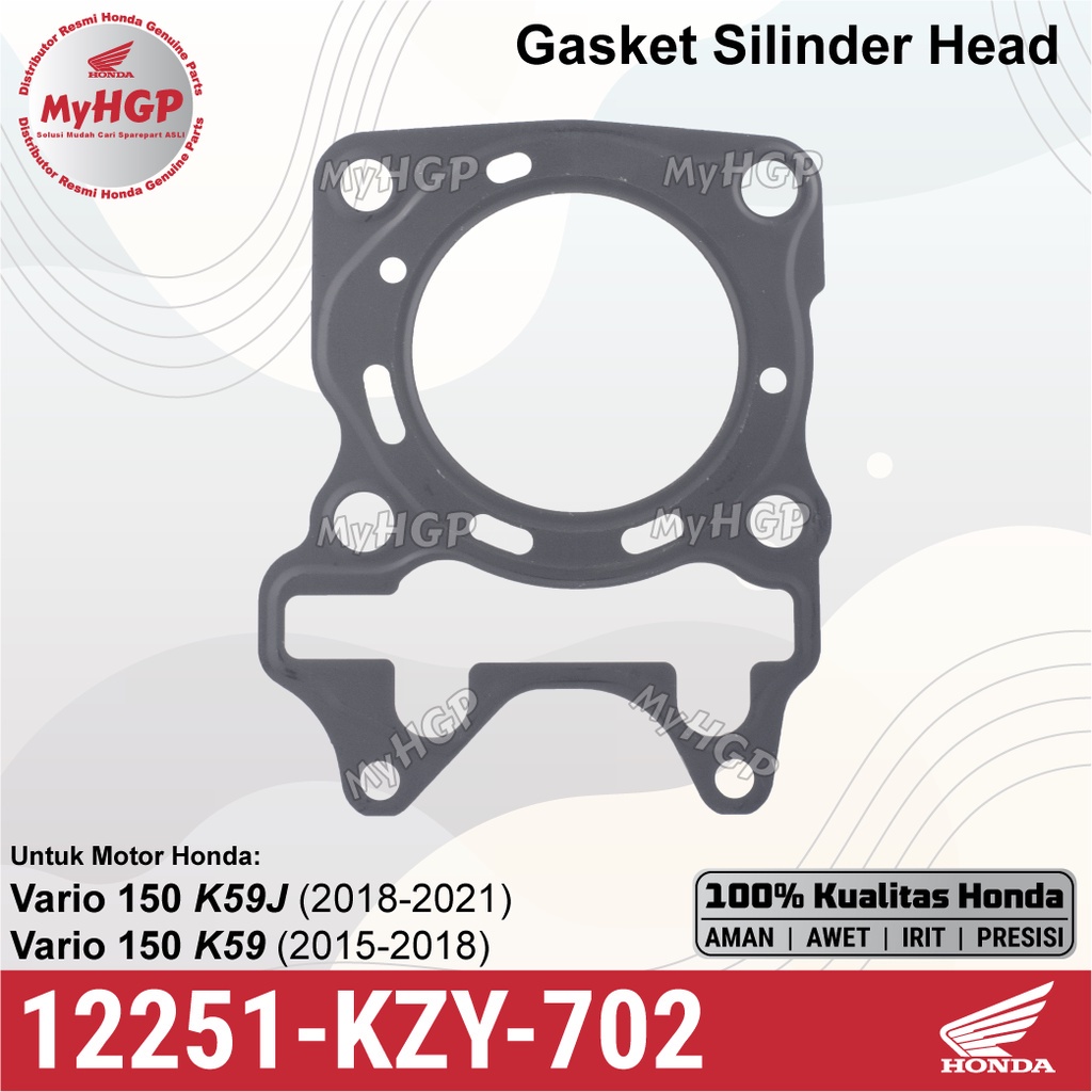 12251-KZY - Gasket Cylinder Head - Vario 150, PCX 150 CBU Perpak Sikop Perpak Paking Seng Plat Besi 