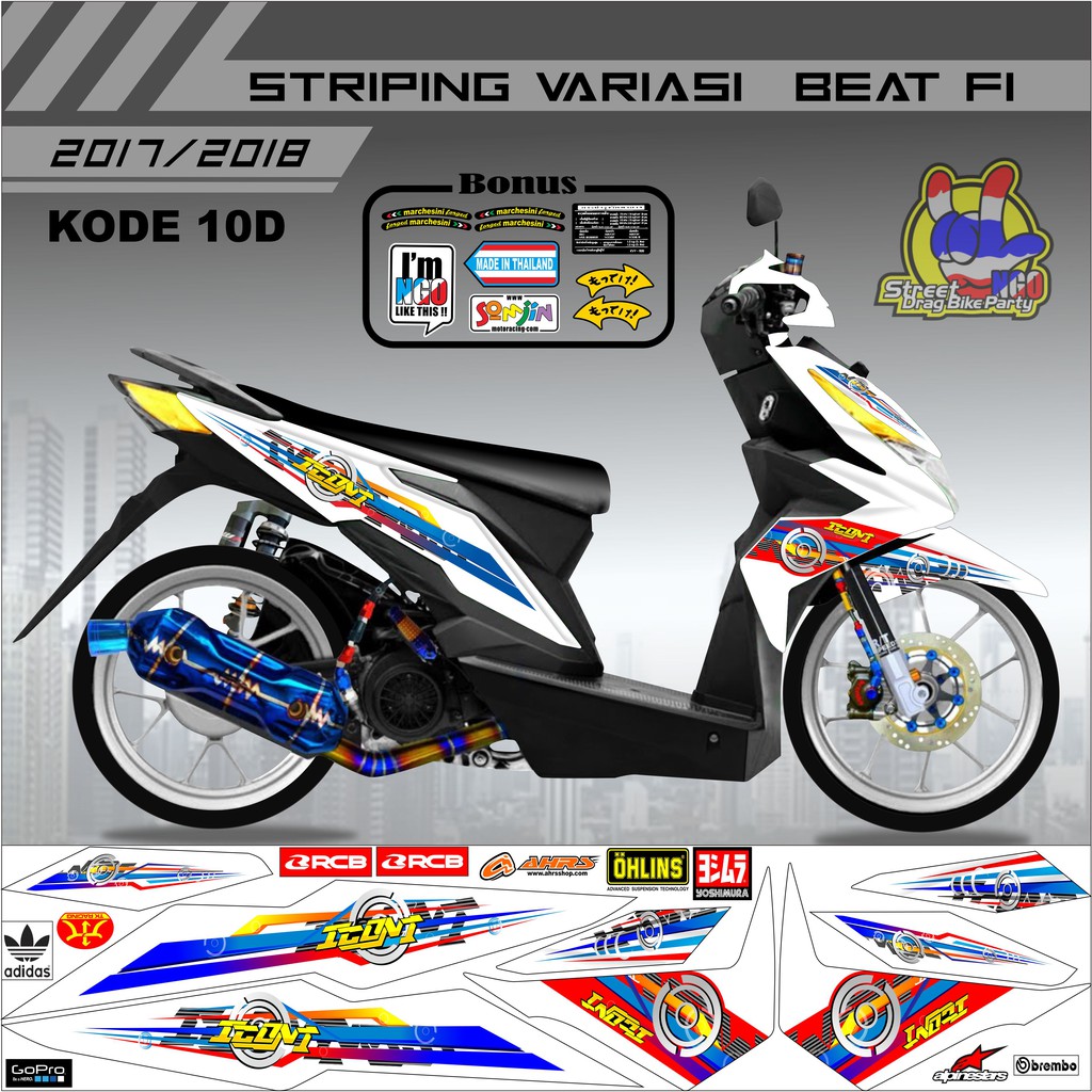 Striping Beat Variasi Stiker Beat Kode 10