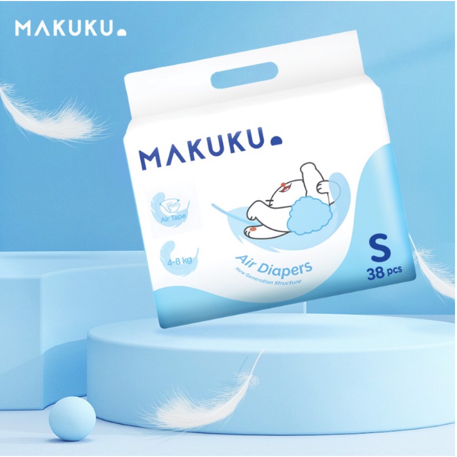 MAKUKU Air Diapers Tape S38 / Popok bayi tipis anti gumpal daya serap tinggi / slim pampers sekali p