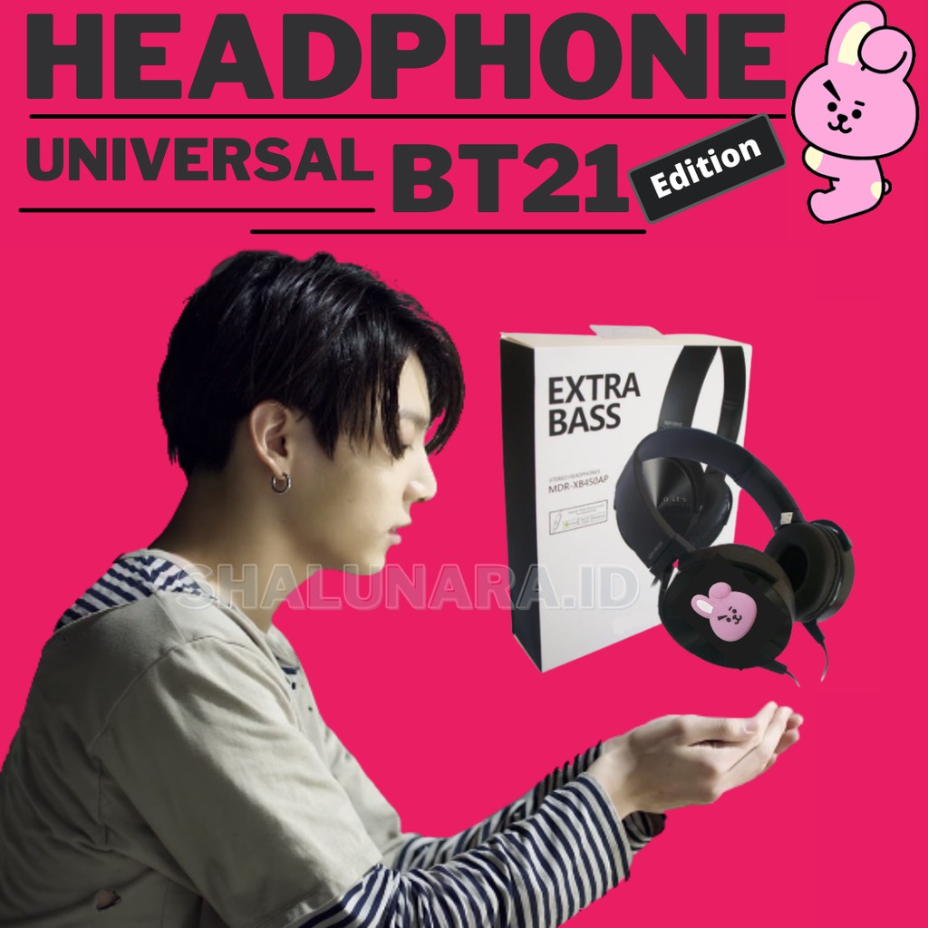 BTS Headset Bando Universal Karakter Kpop Bangtan Army BT21 Chimmy Cooky Tata Mang RJ Koya Shooky
