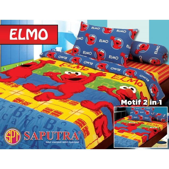 Sprei Saputra Anak Elmo ranjang Single 120x200