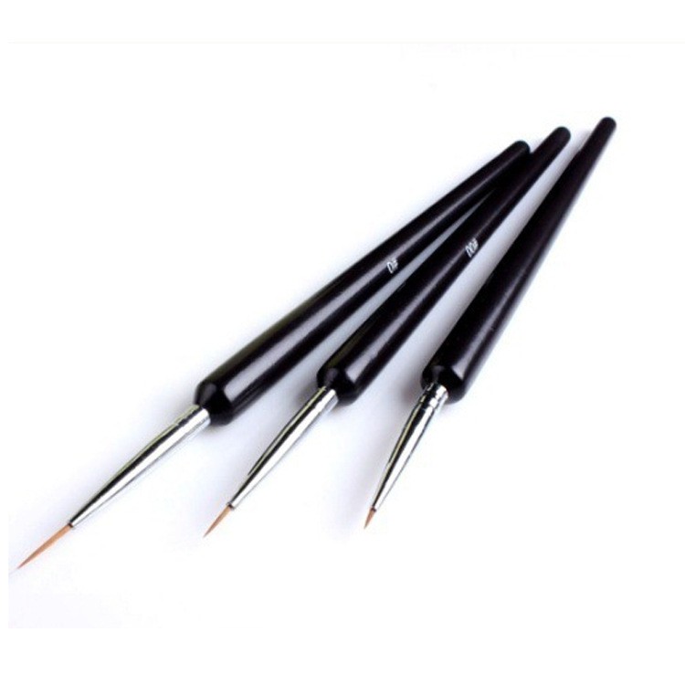 Kuas Kuku Nail Art 3 Pcs / Nail Art Liner Brush / Brush Liner 3 Pcs