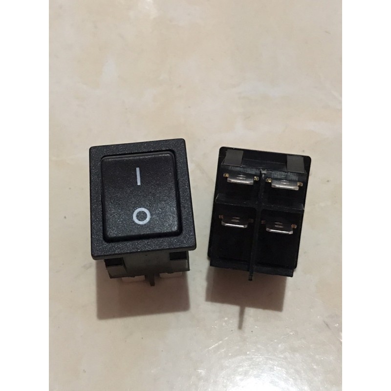 Saklar Rocker Power Switch 4P - Lampu Hitam ZN