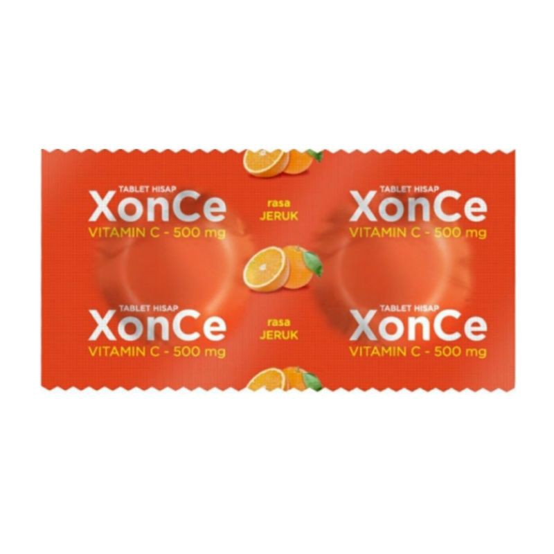 XonCe 1 Box @ 50 strip (100 Tablet Hisap Kunyah) Vitamin C 500mg