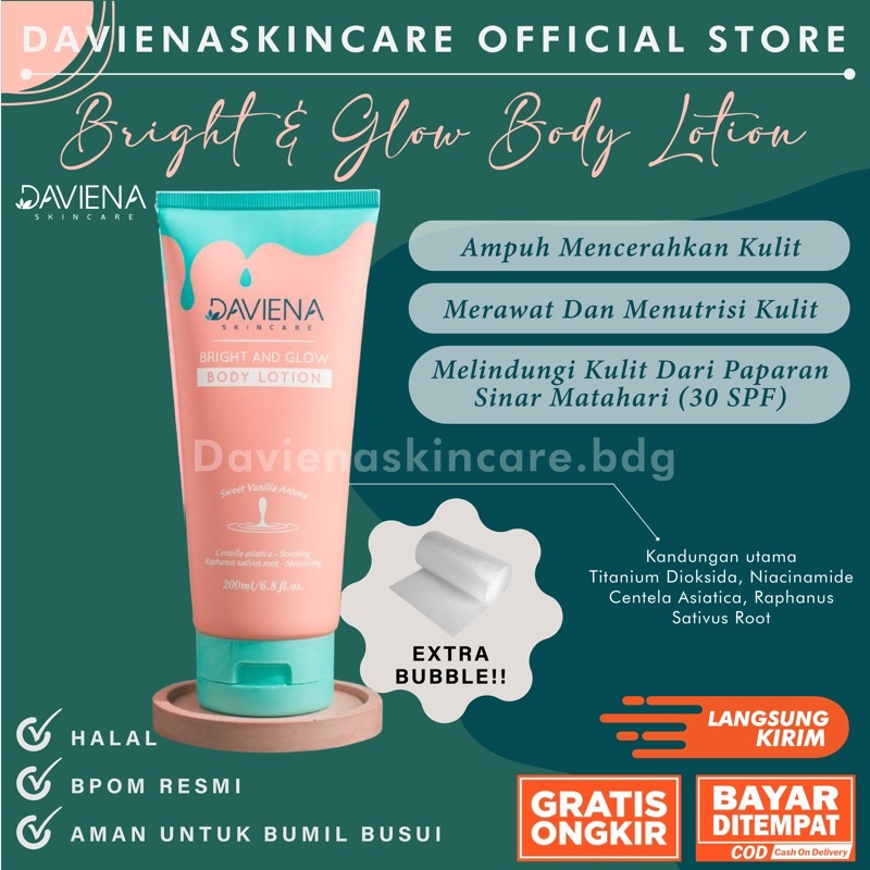 BRIGHT &amp; GLOW BODY LOTION BY DAVIENASKINCARE