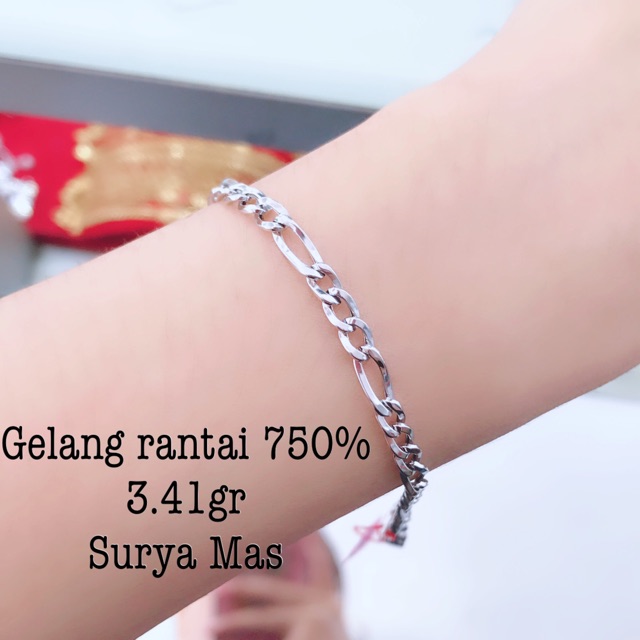 Gelang rantai emas 750%