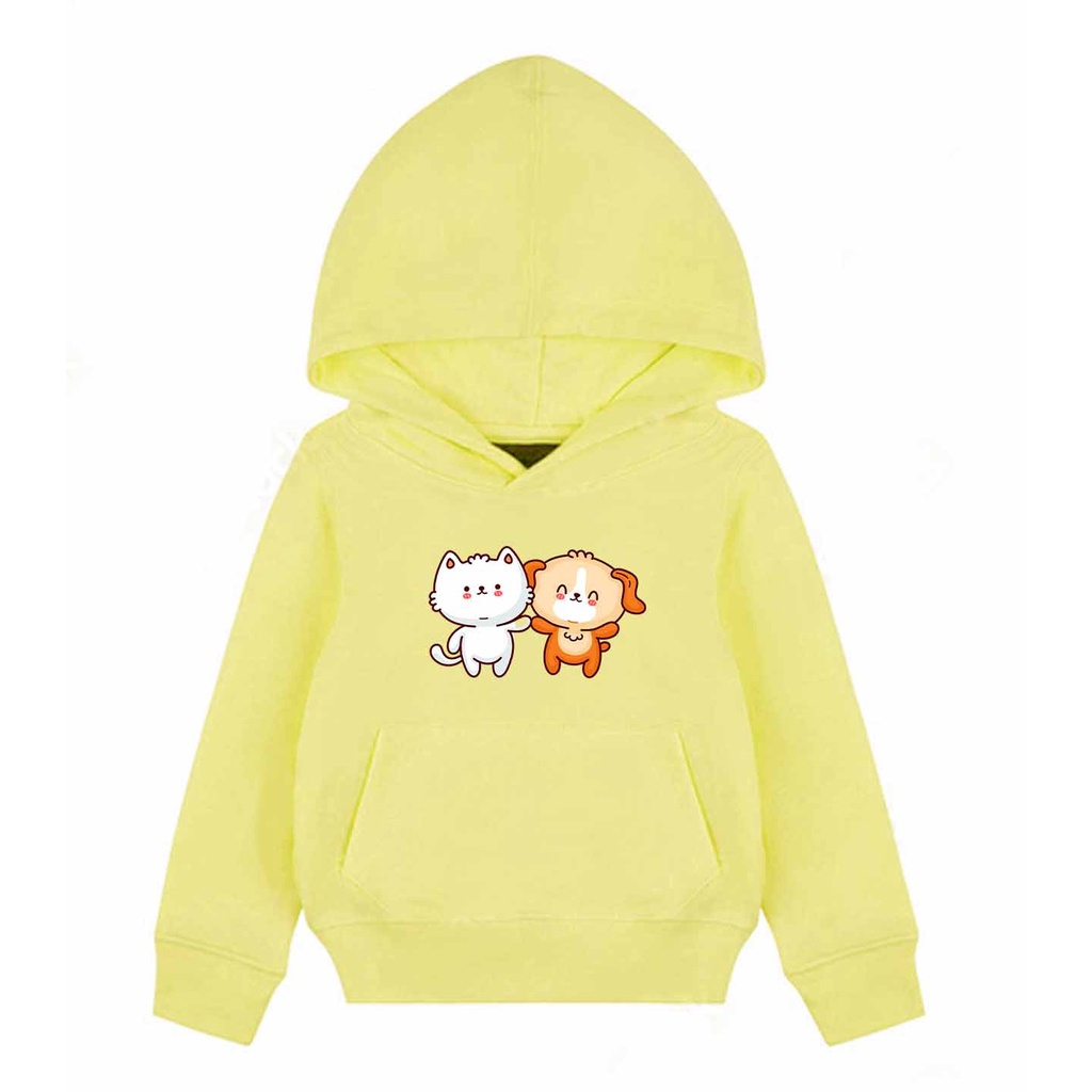 Hoodie Anak Neko to inu Sweater Pakaian Fleece M - XL