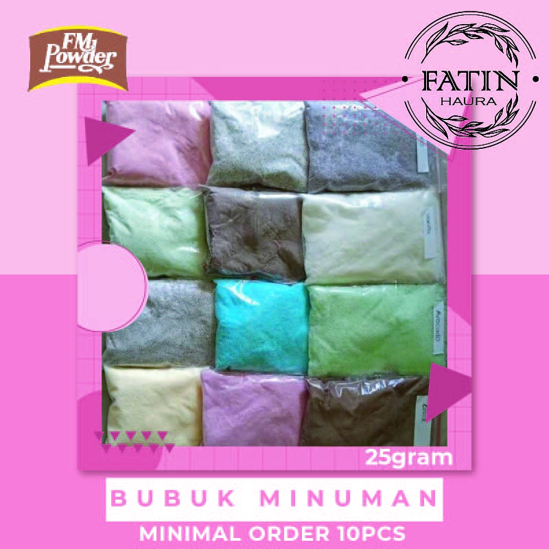 ☘️FATIN☘️ BUBUK MINUMAN RASA FM POWDER 25 GR/SERBUK MINUMAN BOBA