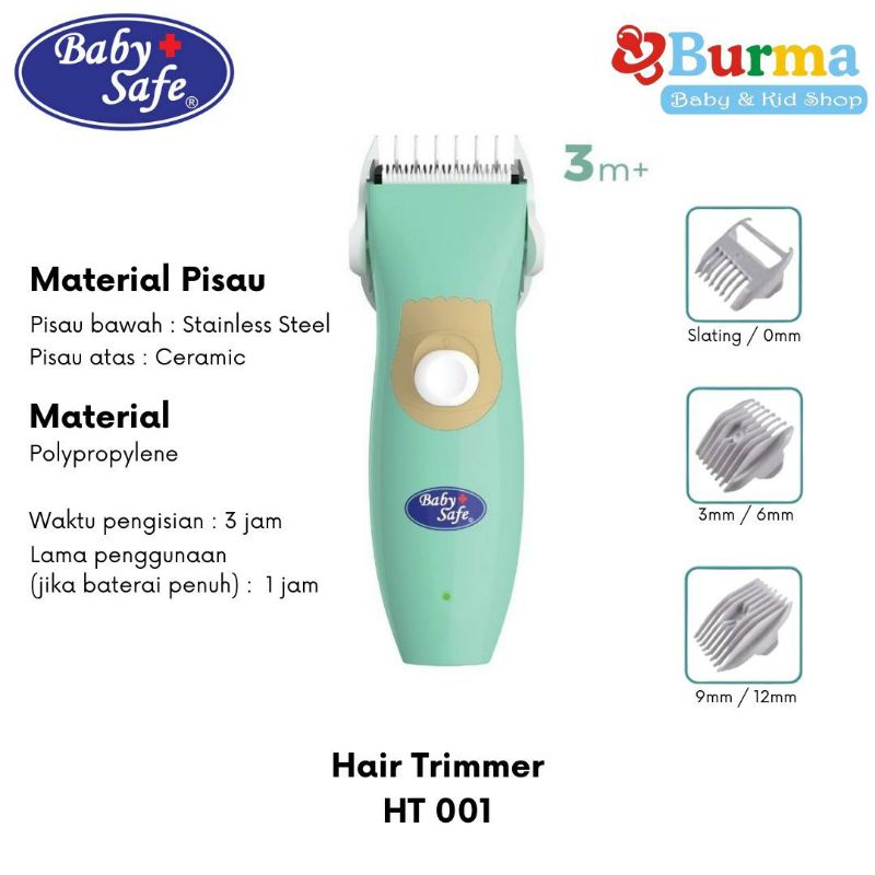 Baby safe hair trimmer ht001 - mesin cukur rambut