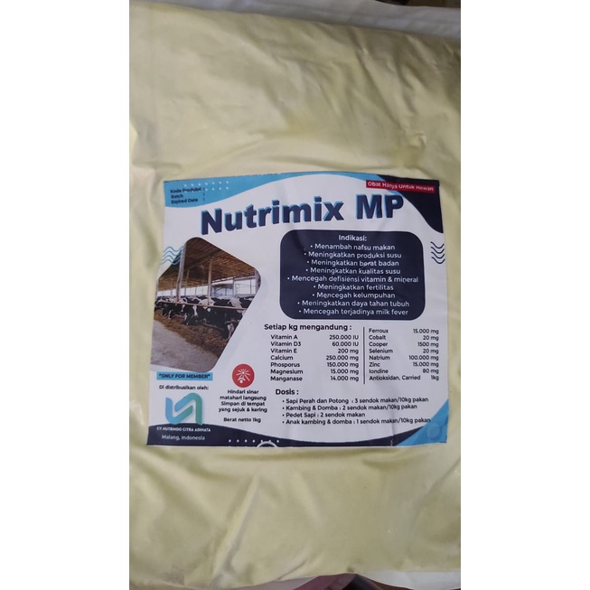 NUTRIMIX MP Mineral Premix untuk Sapi Perah, Sapu Potong, Pedet, Kambing & Domba