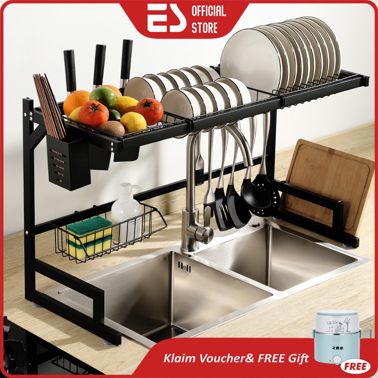  ES Rak  Dapur Stainless Hitam Rak  Wastafel Rak  Piring dan 