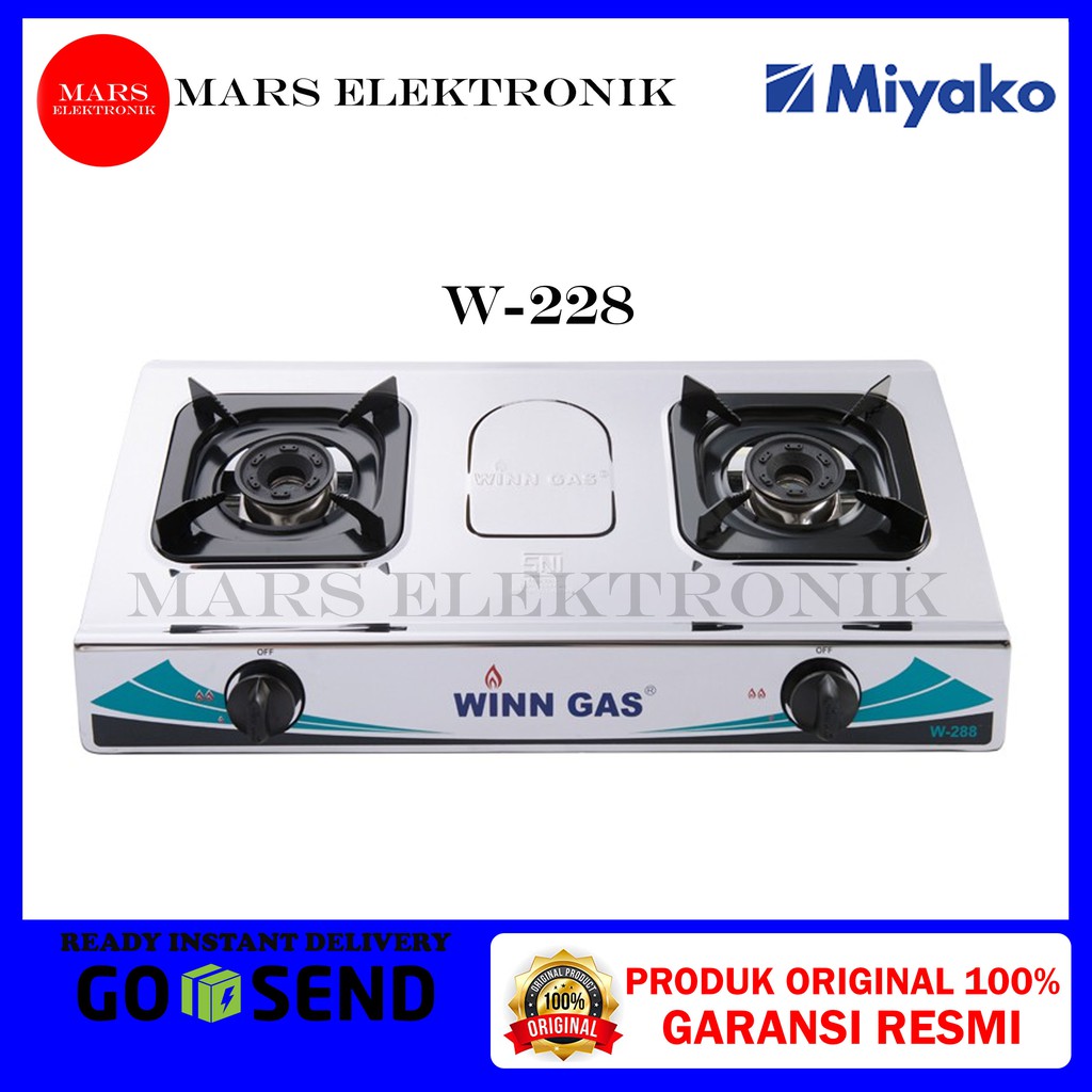 KOMPOR GAS WINN GAS W-288 / 2 TUNGKU / W 288 / KOMPOR GAS WINN