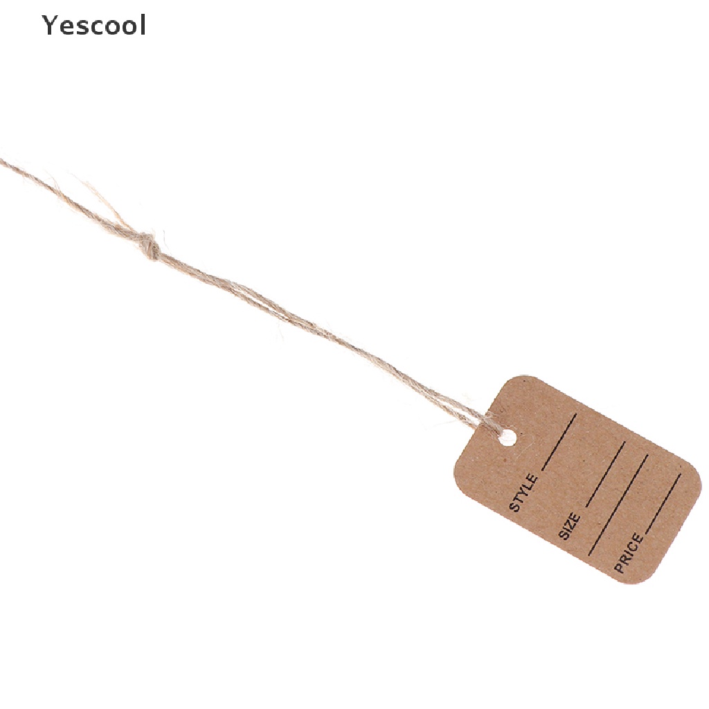 Yescool 100Pcs Merchandise Display Price Tags Wedding Label Price Tags With String 20m .