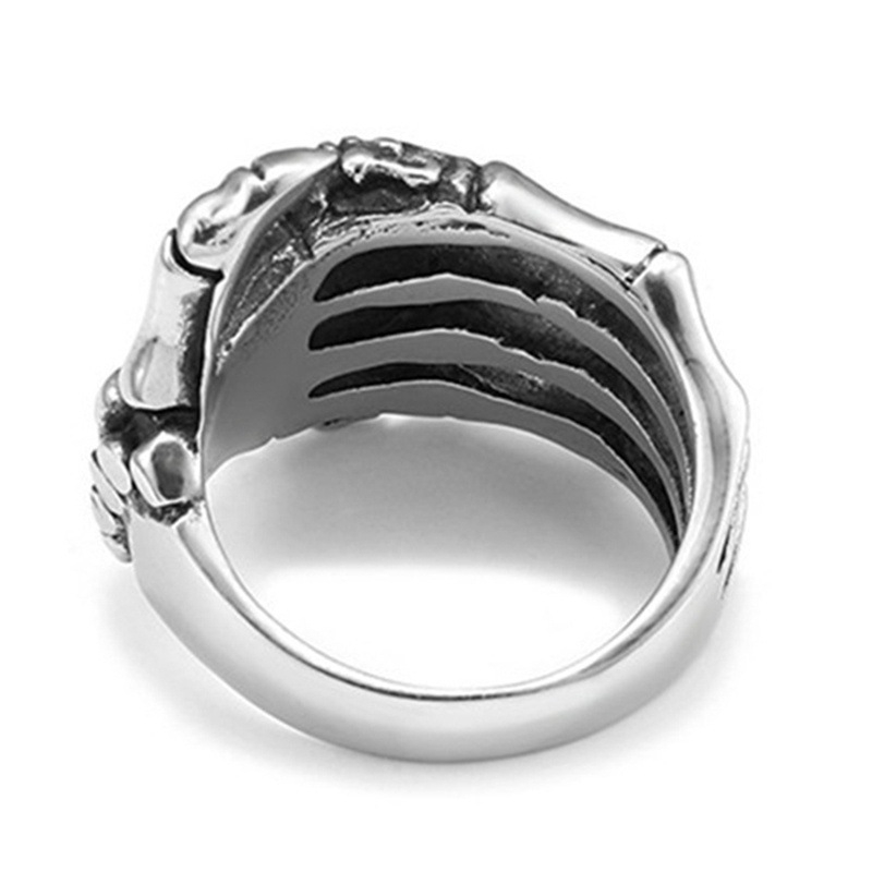 Cincin Bentuk Tengkorak 2020 Bahan Alloy Gaya Retro Punk Rock Untuk Unisex