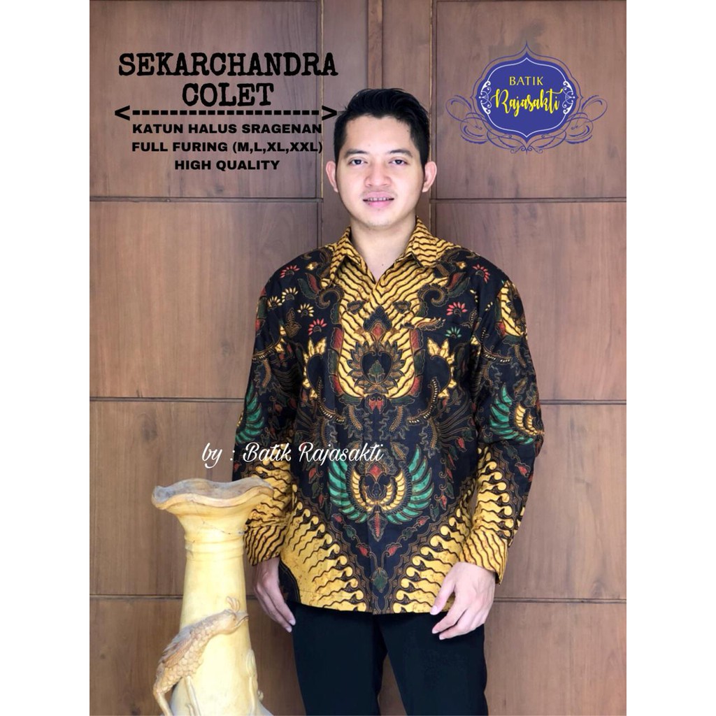 SEKARCANDRA RAJASAKTI KEMEJA BATIK SOLO PRIA LENGAN PANJANG LAPIS FURING ATASAN BATIK PREMIUM MODERN KATUN HALUS BAHUWIRYA  BANAMITRA BANAMITRA PUTIH BANGSAWAN BAYU PUTRA BERLIAN BIRU BHARATAYUDA BIMASENA BIRENDRA BIRU INDAH BRAHMAKERTA BRAHMAKERTA MERAH