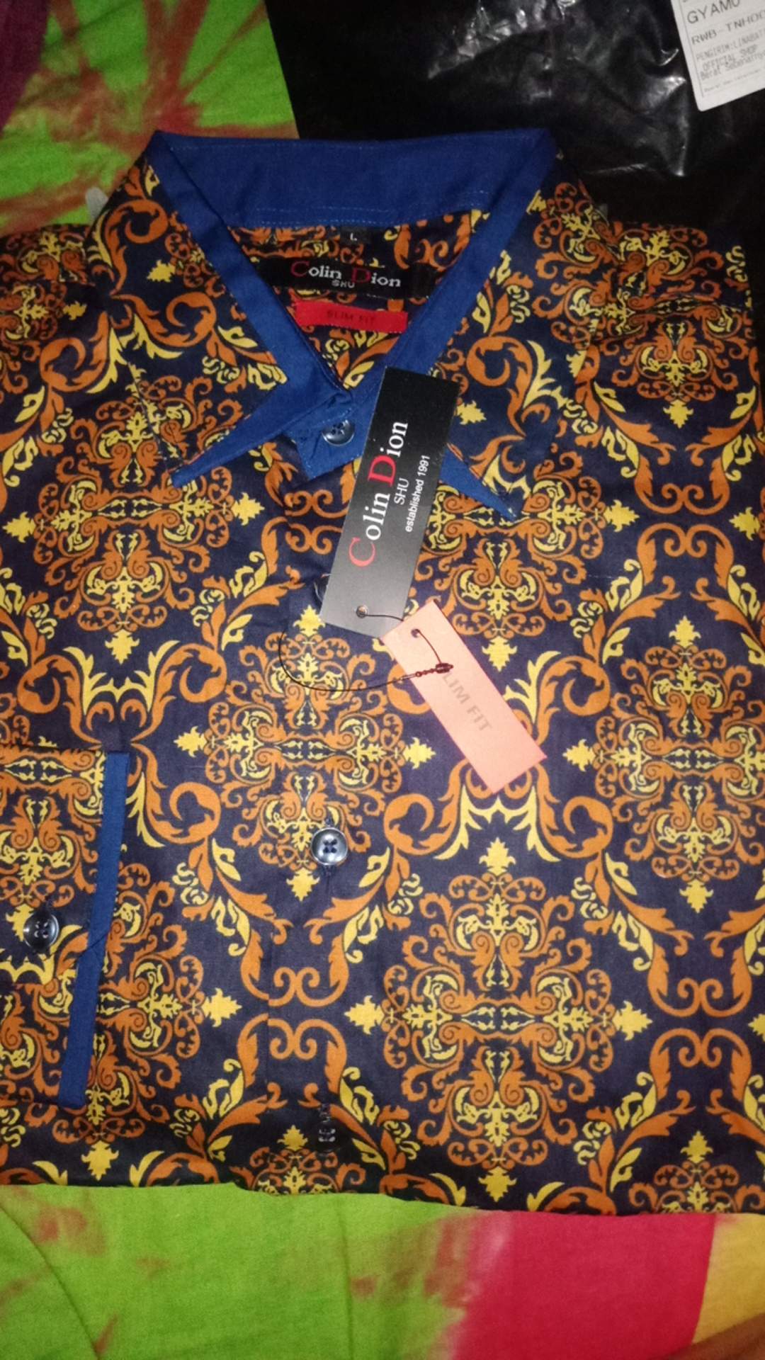 Kemeja Batik Pria Slimfit Modern Lengan Panjang Slim Fit  D349
