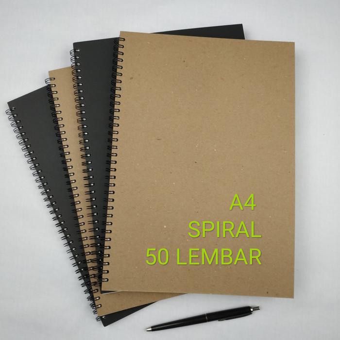

Noted | Buku Tulis A4 Jilid Spiral | Notebook - Hitam, Polos
